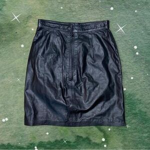 I.O.U. Black Leather Pencil Skirt